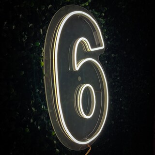 Foto 3 | Letrero Led Neón Número 6 Decoración Fiesta Luminoso 60x38cm