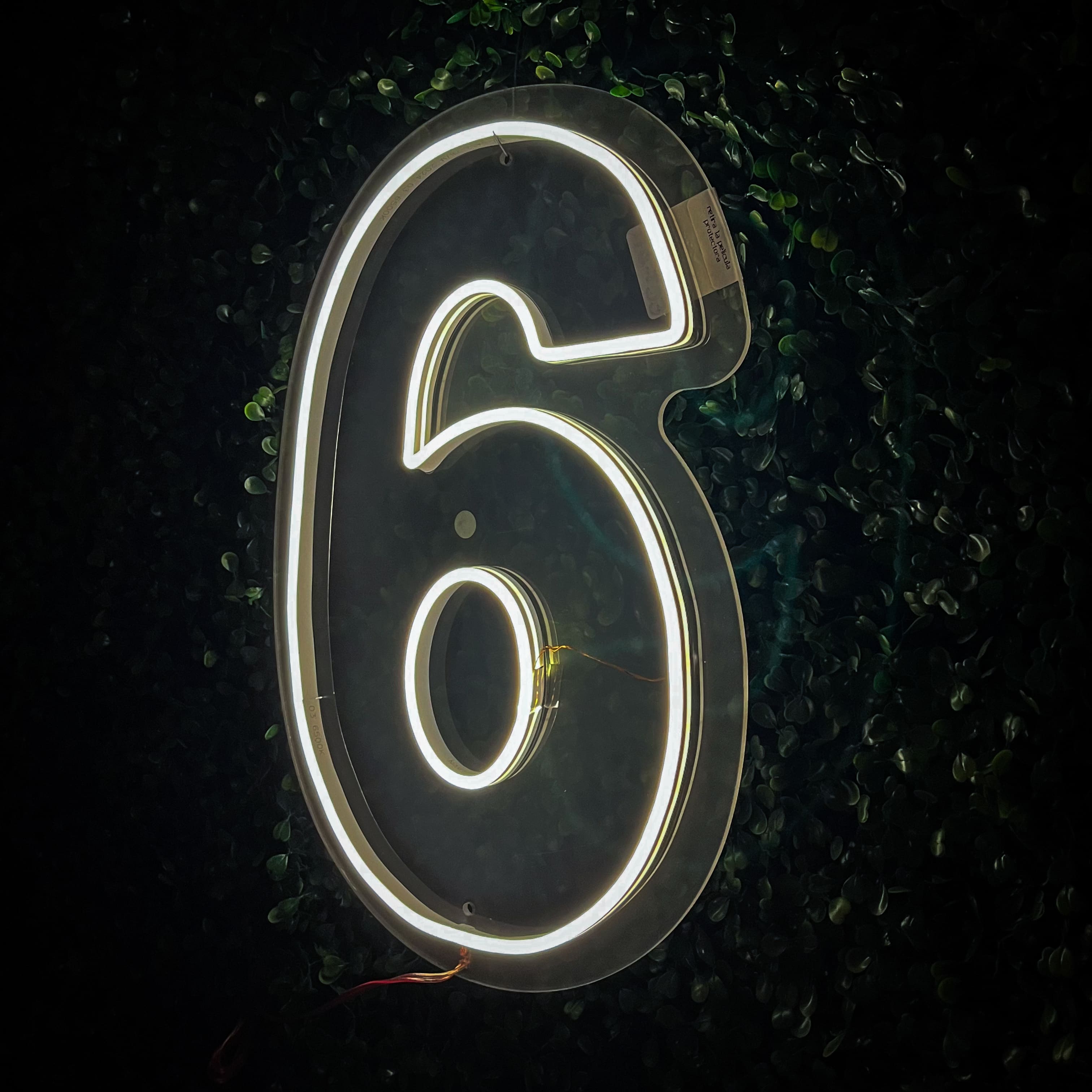 Foto 5 pulgar | Letrero Led Neón Número 6 Decoración Fiesta Luminoso 60x38cm
