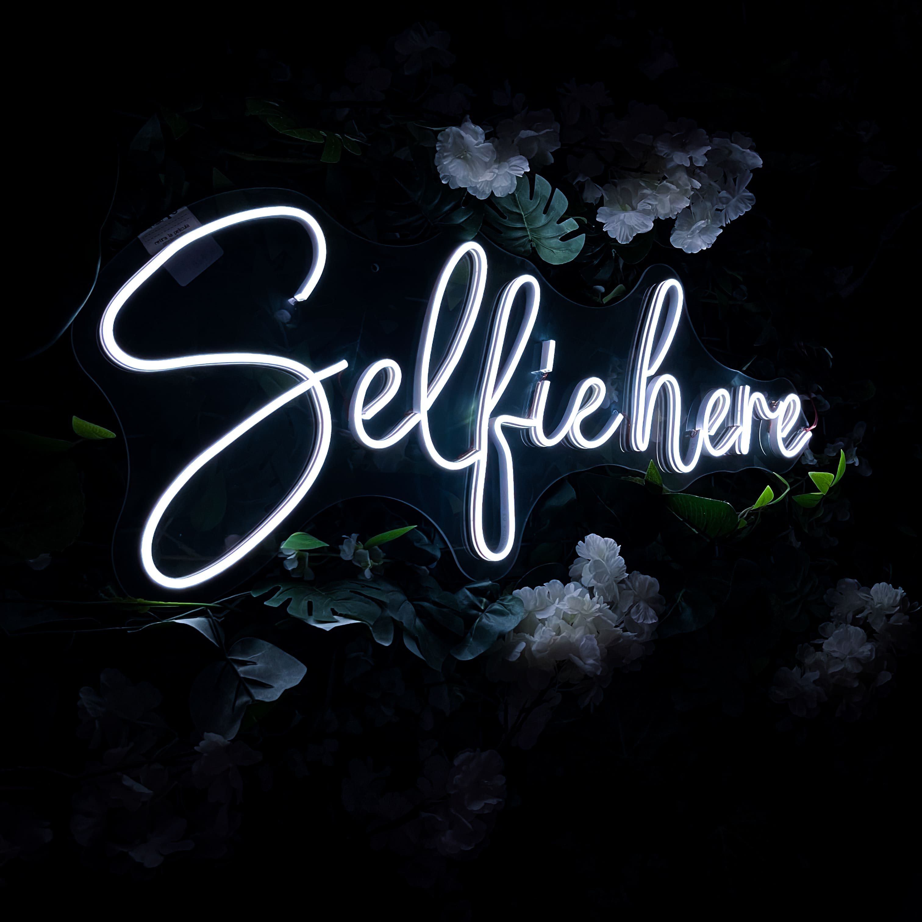 Foto 4 pulgar | Letrero Led Neón Selfie Here Decoración Luminoso