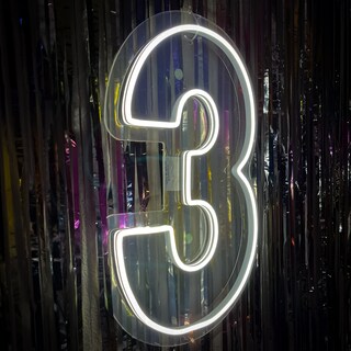 Foto 3 | Letrero Led Neón Número 3 Decorativo Luminoso Fiesta 40x26cm