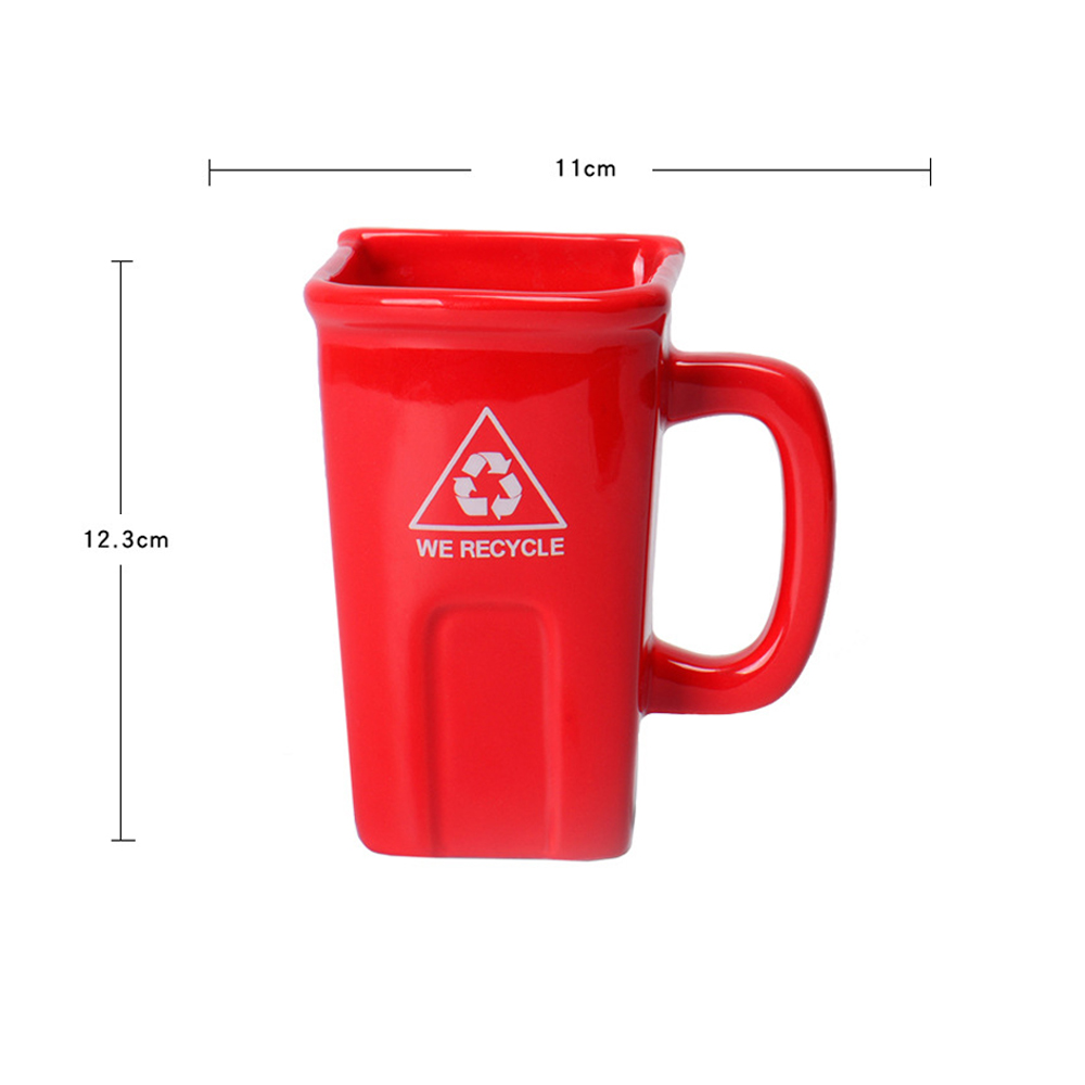 Foto 3 pulgar | Taza de Cerámica HappyWare Cubo para Basura Reciclable color Rojo