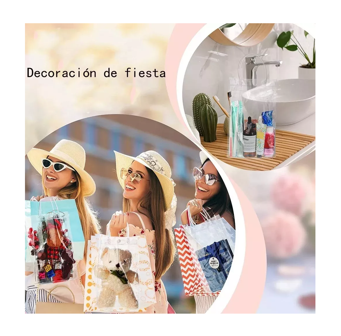 Foto 6 pulgar | Bolsa de Regalo con Asa para Boda Bautizo o Recuerdos 20 PZAS Transparentes