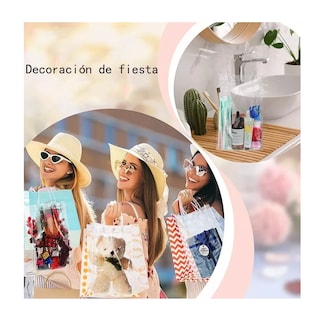 Foto 5 | Bolsa de Regalo con Asa para Boda Bautizo o Recuerdos 20 PZAS Transparentes
