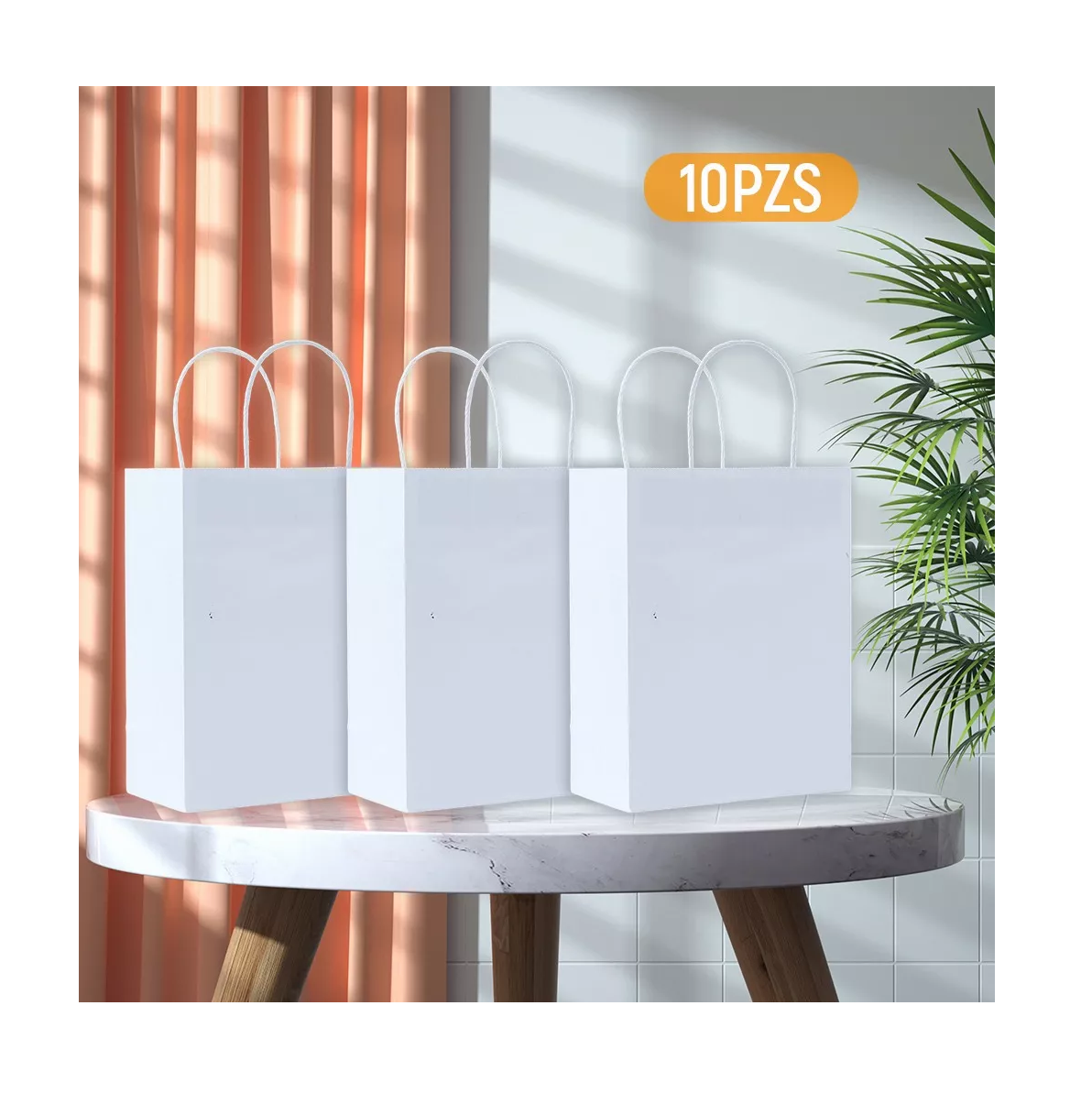 Foto 5 pulgar | Bolsas de Regalo Papel Kraft Belug 10 Piezas Blanco