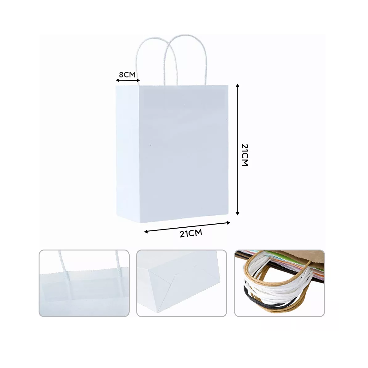Foto 6 pulgar | Bolsas de Regalo Papel Kraft Belug 10 Piezas Blanco
