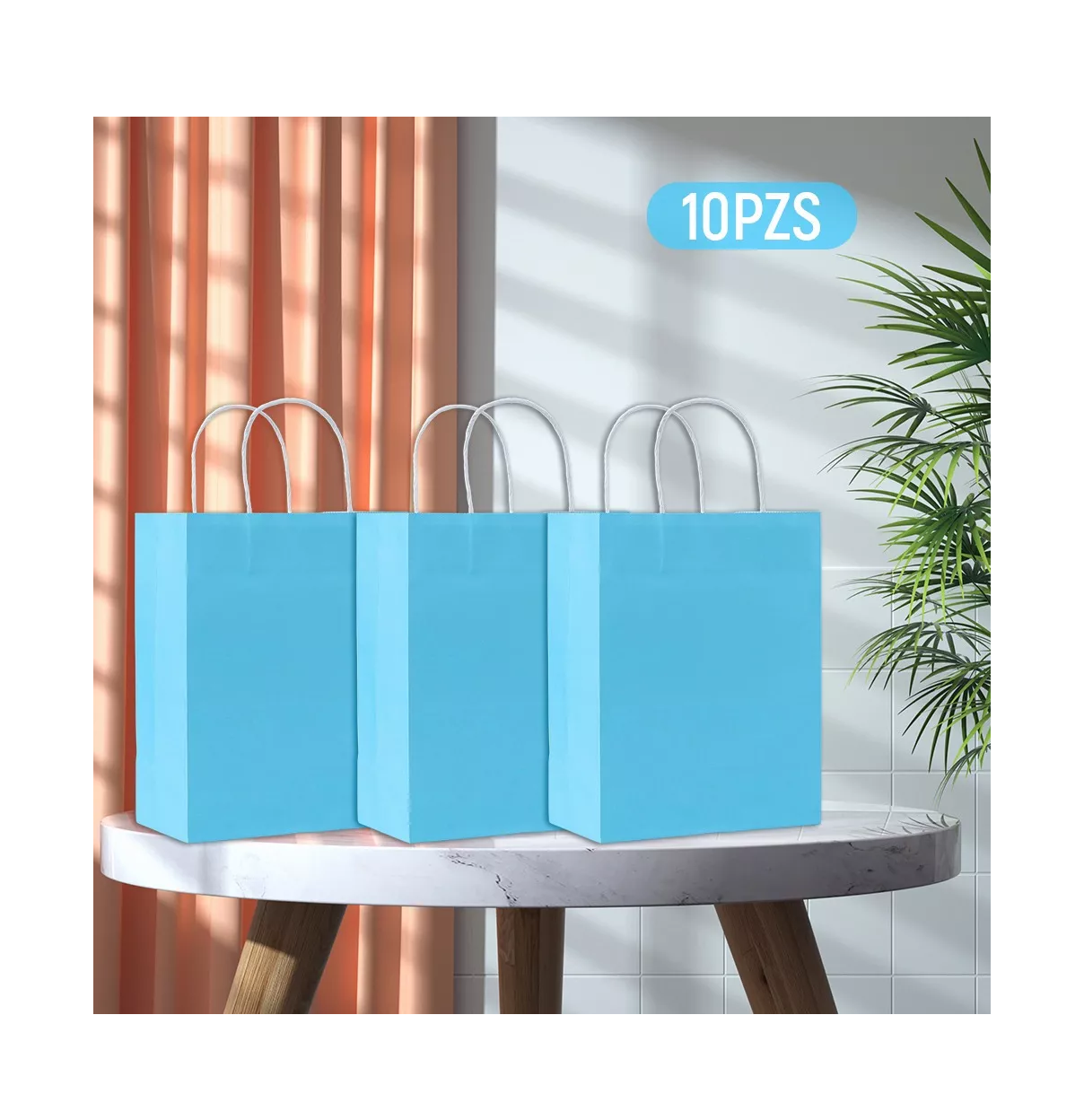 Foto 3 pulgar | Bolsas de Regalo Papel Kraft Belug 10 Piezas Azul