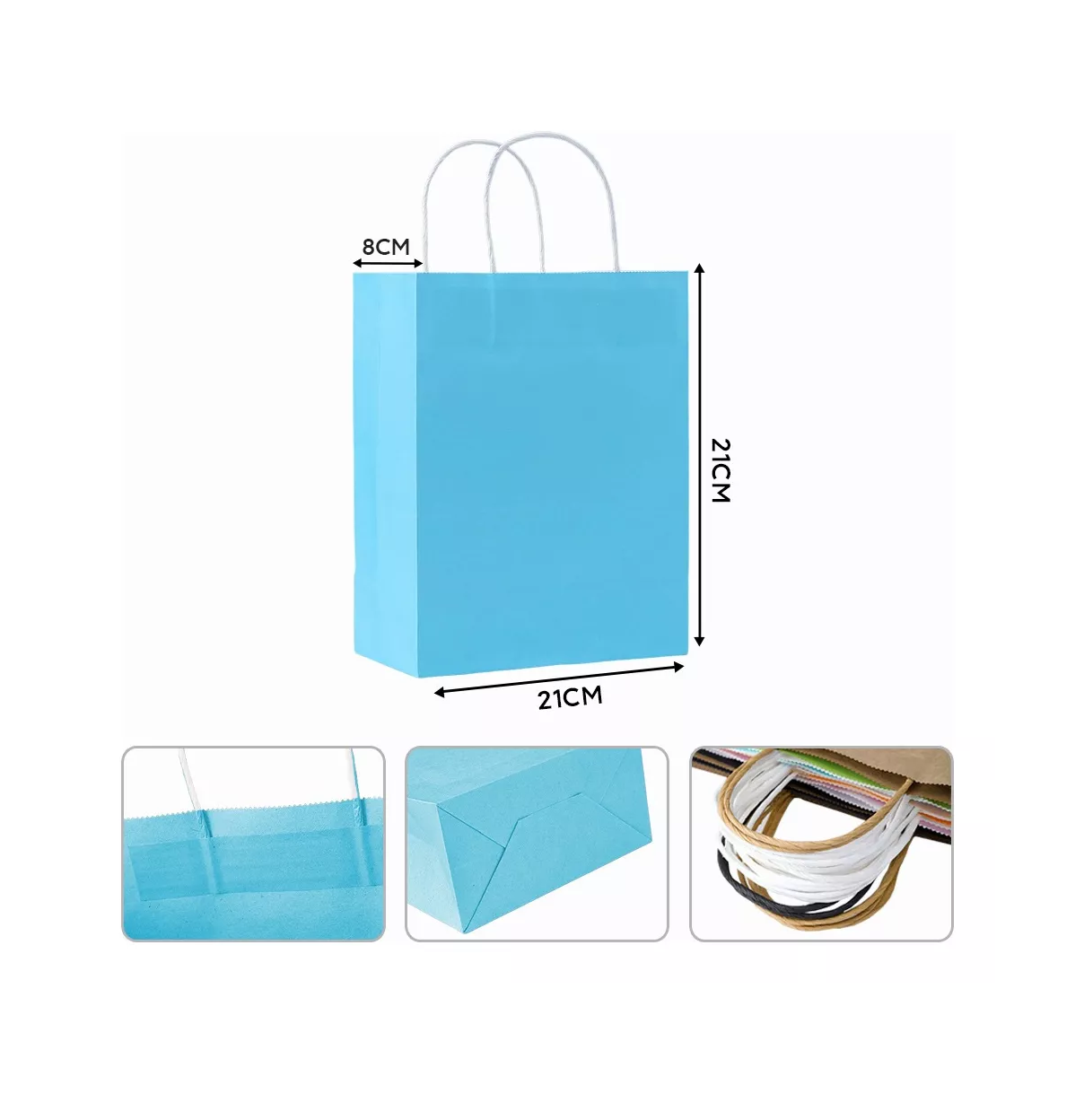 Foto 4 pulgar | Bolsas de Regalo Papel Kraft Belug 10 Piezas Azul