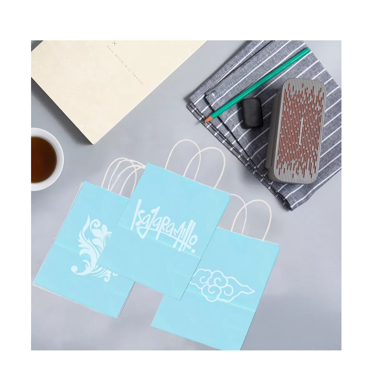 Foto 5 pulgar | Bolsas de Regalo Papel Kraft Belug 10 Piezas Azul
