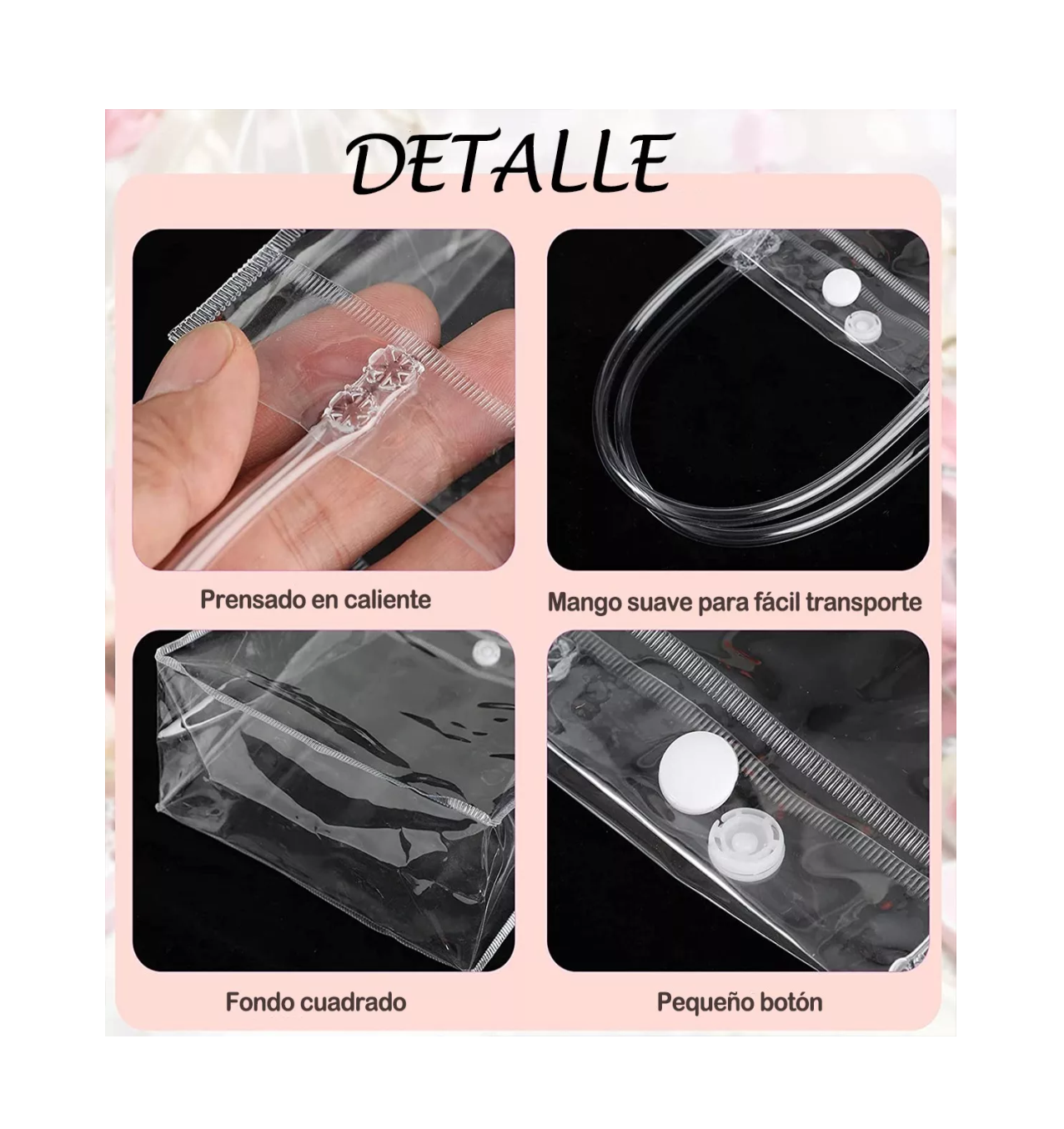 Foto 3 pulgar | 25 Pcs Bolsas De Regalo Recuerdo De Pvc Transparente Con Asa