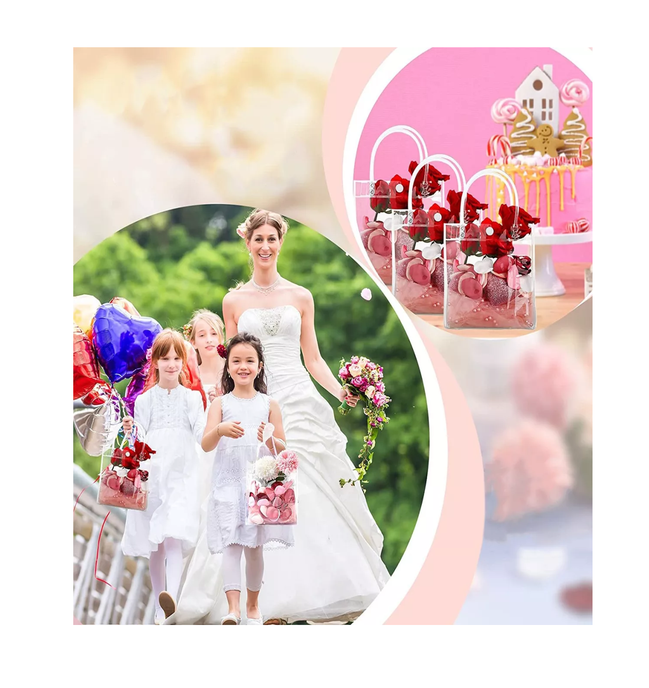 Foto 5 pulgar | 25 Pcs Bolsas De Regalo Recuerdo De Pvc Transparente Con Asa