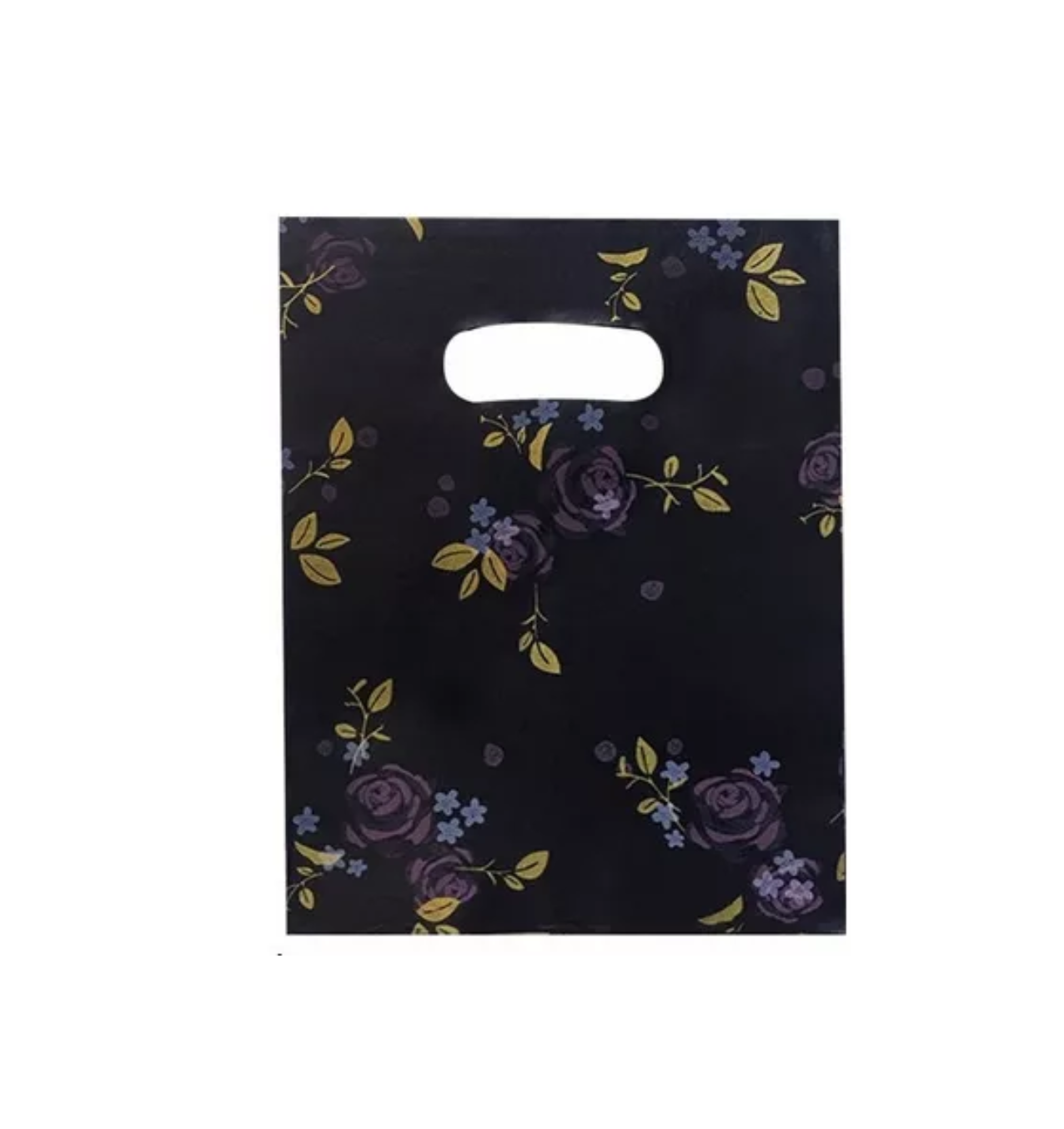 Foto 2 pulgar | Bolsas para Boutique Diseño Flores Negras 35 x 45 100 pzas