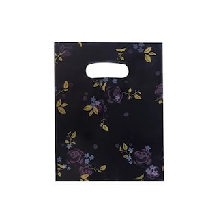 Foto 1 | Bolsas para Boutique Diseño Flores Negras 35 x 45 100 pzas