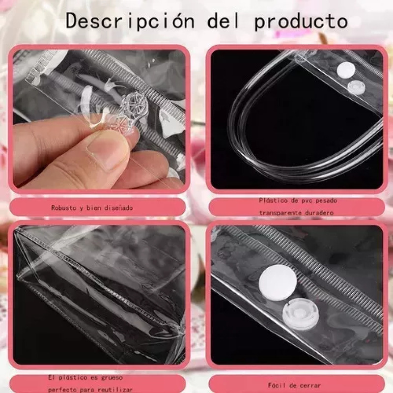 Foto 6 pulgar | Bolsas De Regalo Reutilizables De Plástico Pvc 30 Unidades Transparentes - Venta Internacional.