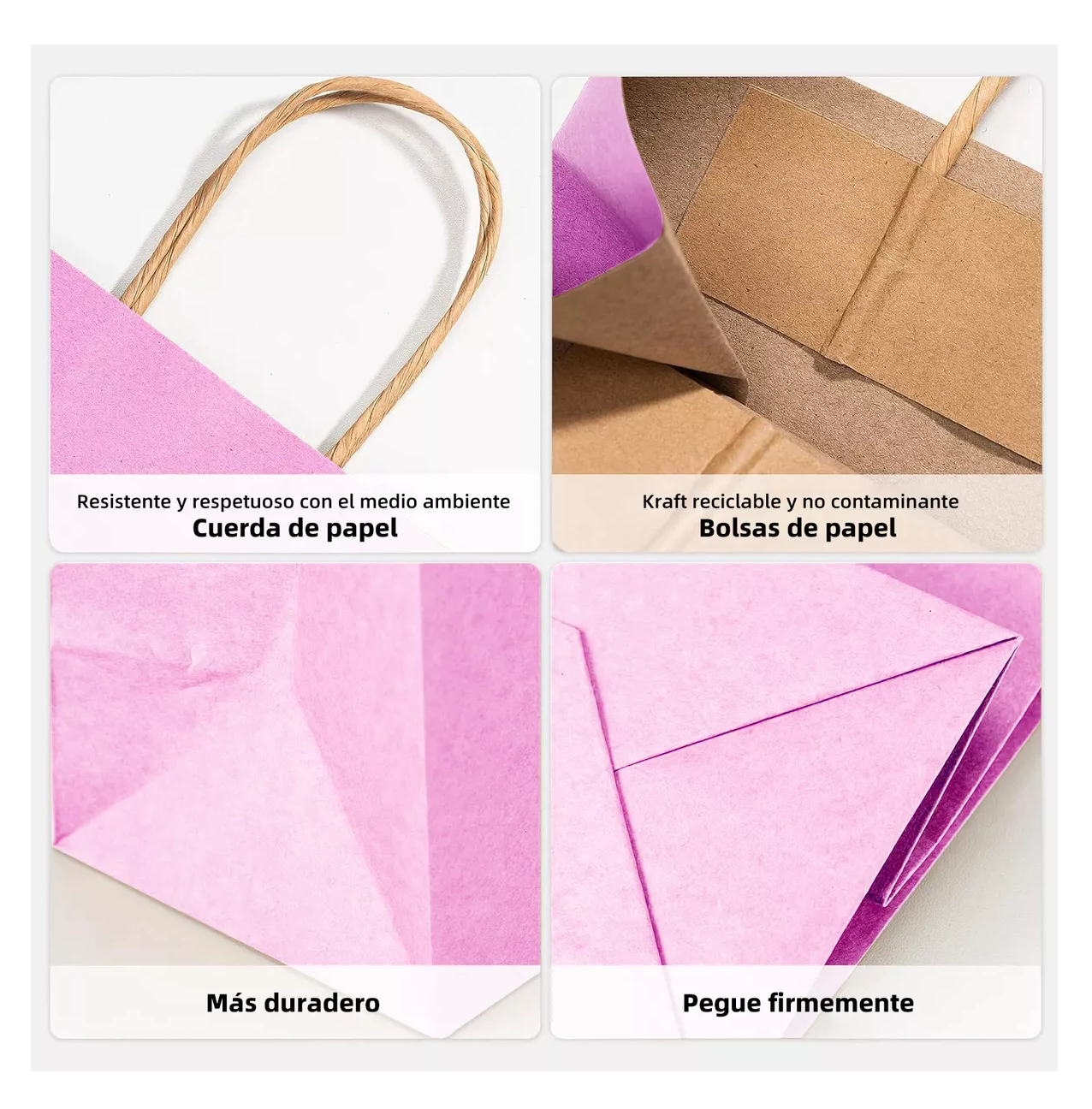 Foto 4 pulgar | Bolsas De Regalo Papel Kraft Bolsas De Dulces Ecológicas 20 Pcs Violeta