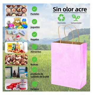 Foto 4 | Bolsas De Regalo Papel Kraft Bolsas De Dulces Ecológicas 20 Pcs Violeta