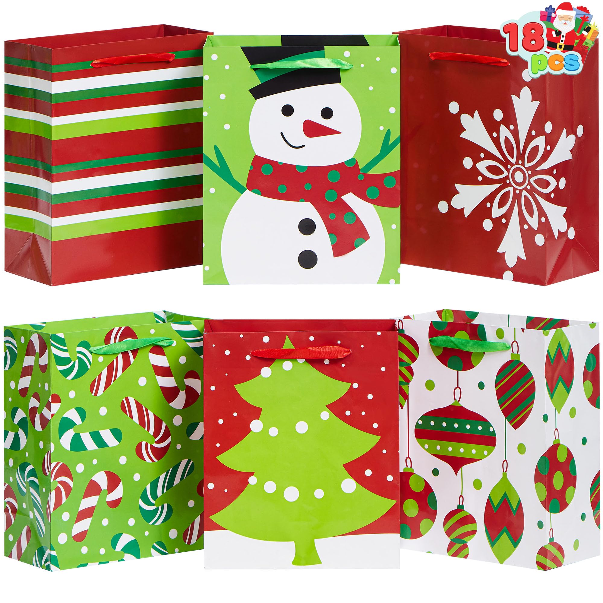 Foto 1 | Bolsas De Papel Navideñas Joyin, 18 Unidades, Para Regalo, 9 X 3.5 X 7.3 Pulgadas - Venta Internacional.