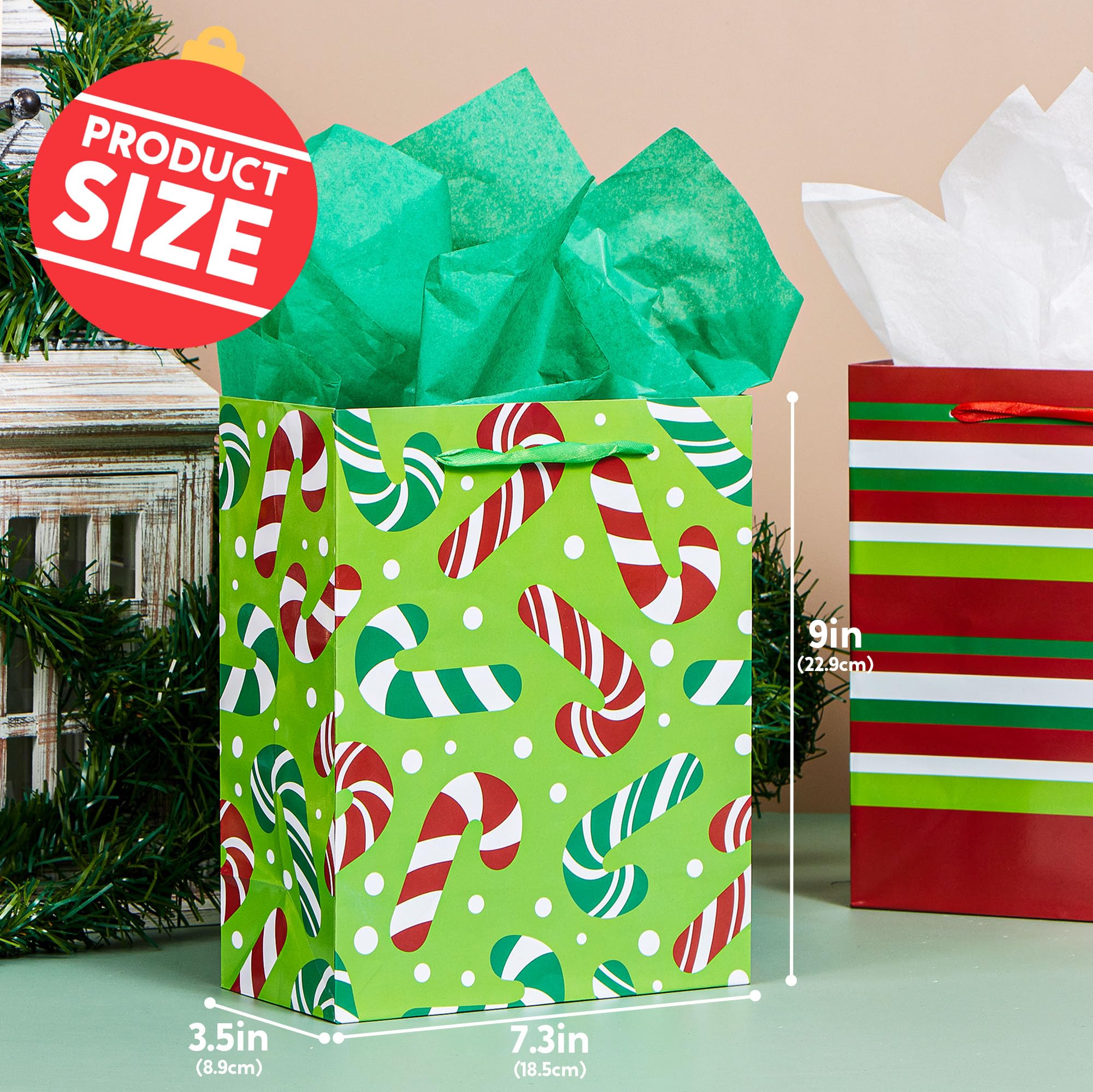 Foto 6 pulgar | Bolsas De Papel Navideñas Joyin, 18 Unidades, Para Regalo, 9 X 3.5 X 7.3 Pulgadas - Venta Internacional.