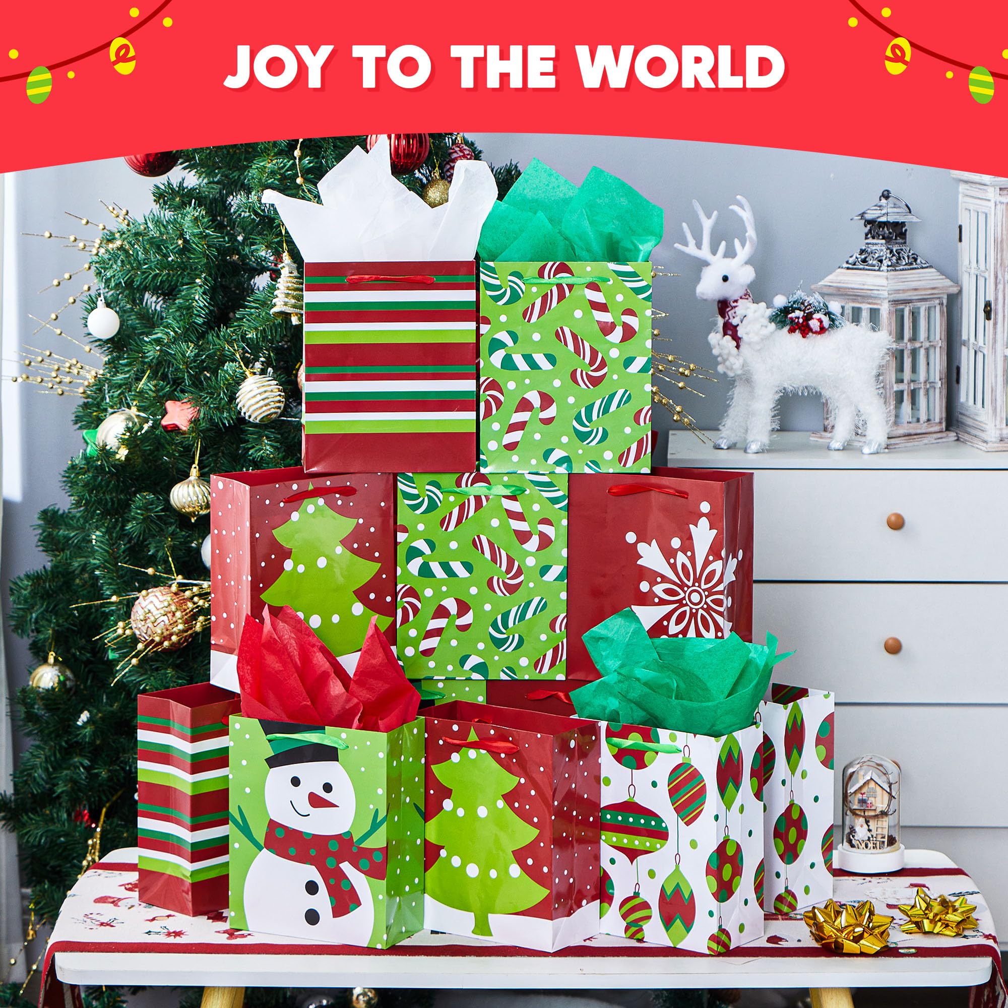 Foto 7 pulgar | Bolsas De Papel Navideñas Joyin, 18 Unidades, Para Regalo, 9 X 3.5 X 7.3 Pulgadas - Venta Internacional.