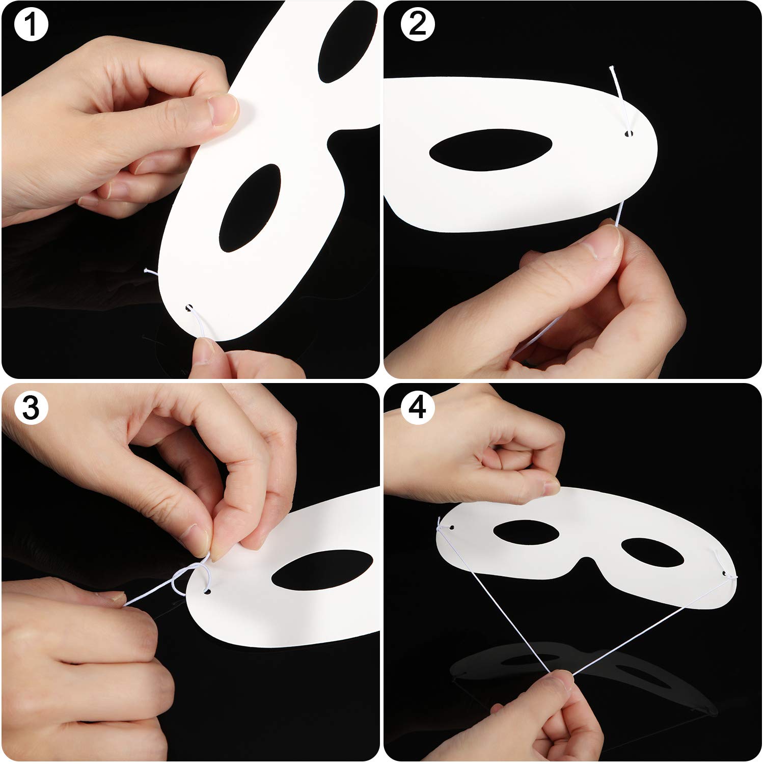 Foto 4 | Máscaras De Papel Gejoy Die Cut Mardi Gras Blancas Para Niños (40 Unidades) - Venta Internacional.