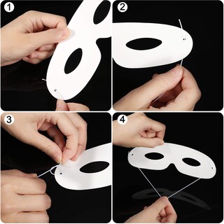 Foto 4 | Máscaras De Papel Gejoy Die Cut Mardi Gras Blancas Para Niños (40 Unidades) - Venta Internacional.