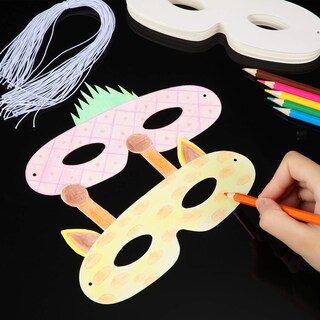 Foto 5 | Máscaras De Papel Gejoy Die Cut Mardi Gras Blancas Para Niños (40 Unidades) - Venta Internacional.