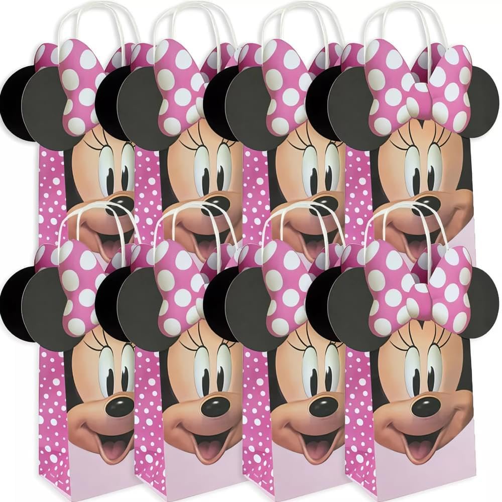 Bolsas De Fiesta Amscan Minnie Mouse Forever De Papel Rosa, Paquete De 8 - Venta Internacional. $763