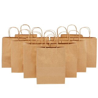 Foto 5 | Bolsas De Papel Juvale, Tamaño Mediano, 12 Unidades, Con Asas, 20 X 12 X 25 Cm, Color Marrón - Venta Internacional.