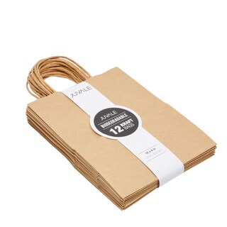 Foto 6 | Bolsas De Papel Juvale, Tamaño Mediano, 12 Unidades, Con Asas, 20 X 12 X 25 Cm, Color Marrón - Venta Internacional.