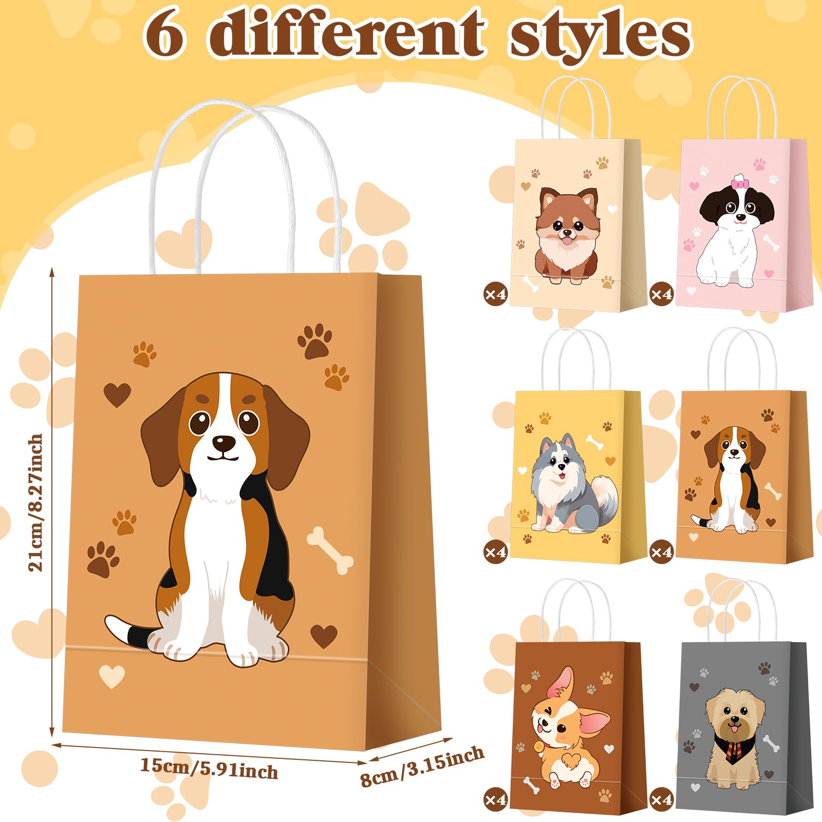 Foto 3 pulgar | Bolsas de Regalo Cachorros Zhanmai 24 Unidades - Venta Internacional