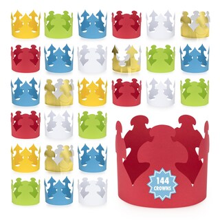 Foto 1 | Paquete De 144 Coronas De Papel Hygloss, Multicolor, Para Fiestas Infantiles - Venta Internacional.