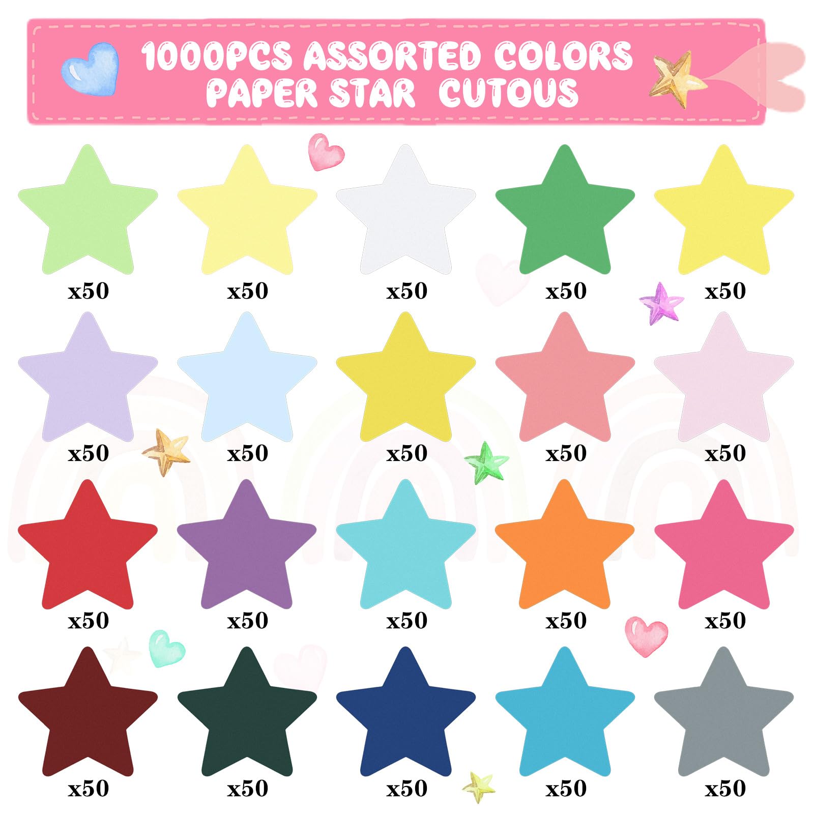 Foto 6 | Papel Recortado En Forma De Estrella Con Forma De Estrella, 10 X 10 Cm, 1000 Unidades - Venta Internacional.