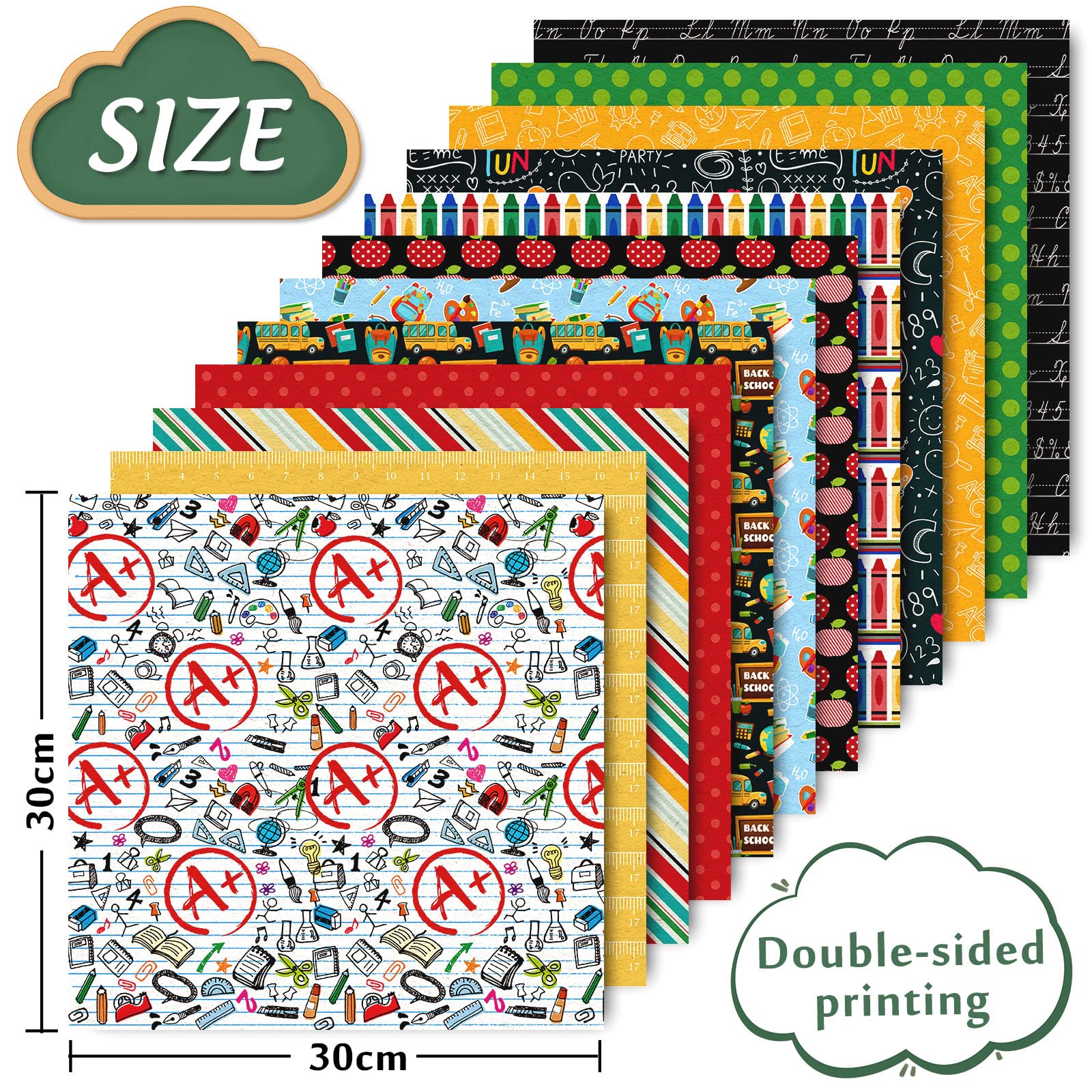 Foto 3 pulgar | Papel Especial Para Álbumes De Recortes Whaline Back To School, 30 X 30 Cm - Venta Internacional.