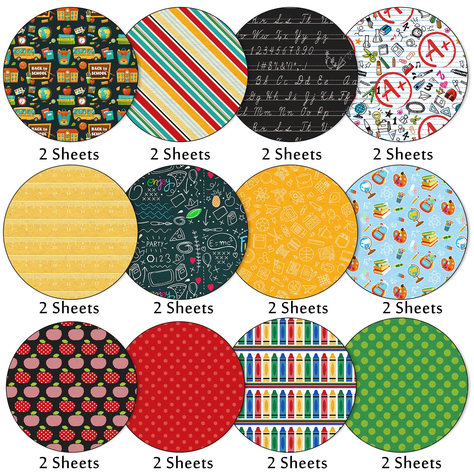 Foto 4 pulgar | Papel Especial Para Álbumes De Recortes Whaline Back To School, 30 X 30 Cm - Venta Internacional.