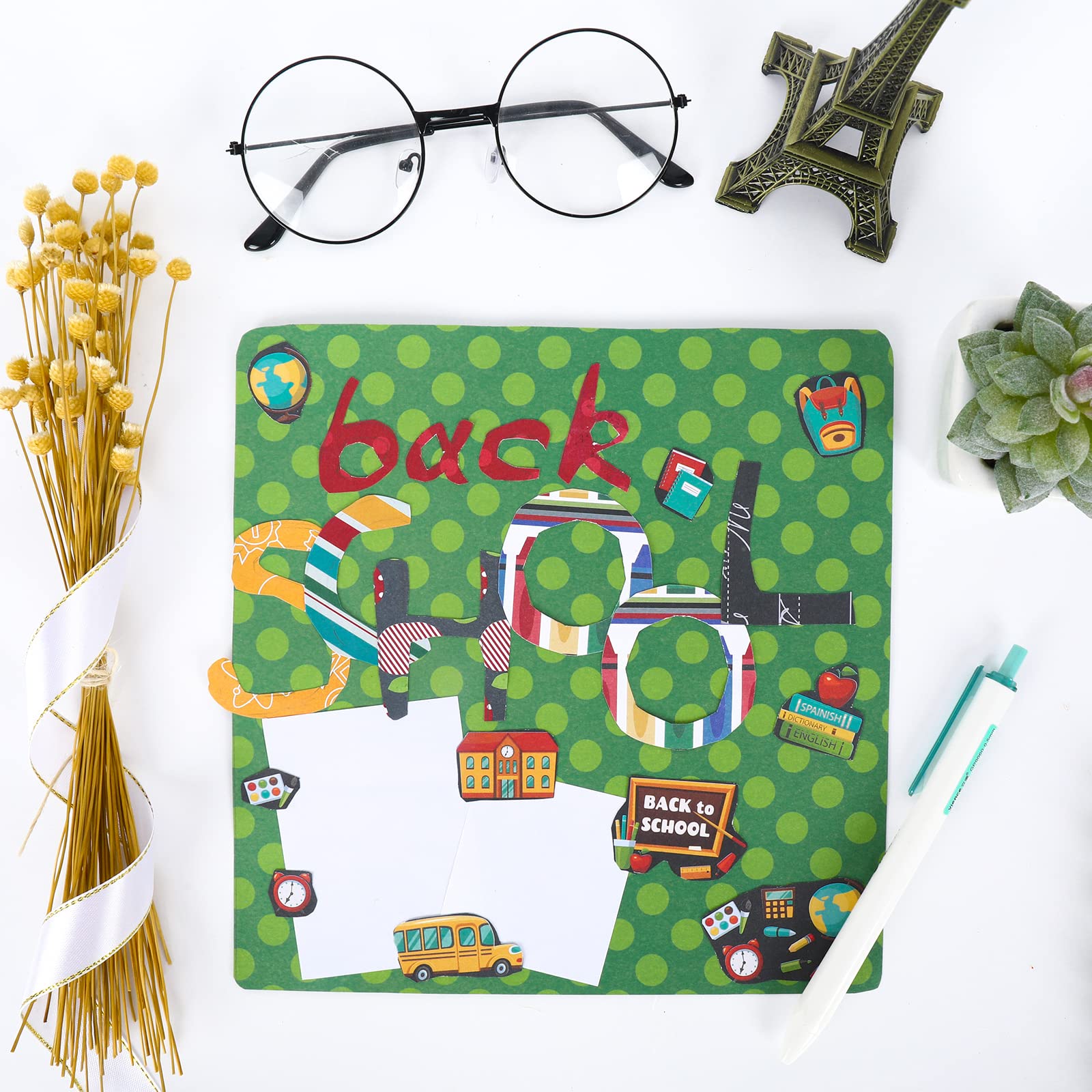 Foto 6 | Papel Especial Para Álbumes De Recortes Whaline Back To School, 30 X 30 Cm - Venta Internacional.
