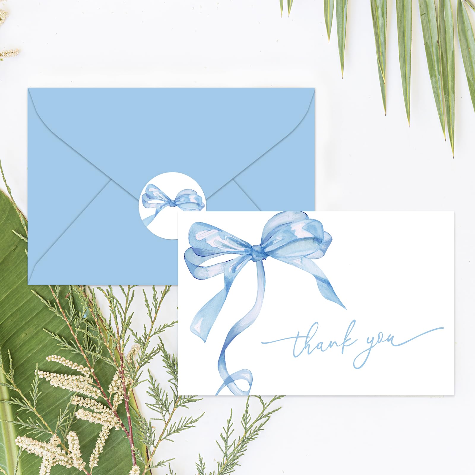 Foto 8 pulgar | Tarjetas De Agradecimiento Con Lazo Azul Ballena Con Sobres Y Pegatinas, 24 Unidades - Venta Internacional.
