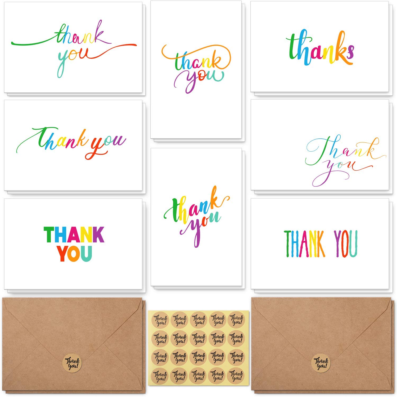Foto 1 | Tarjetas De Agradecimiento Ohuhu 144 A Granel Con Sobres Y Pegatinas - Venta Internacional.