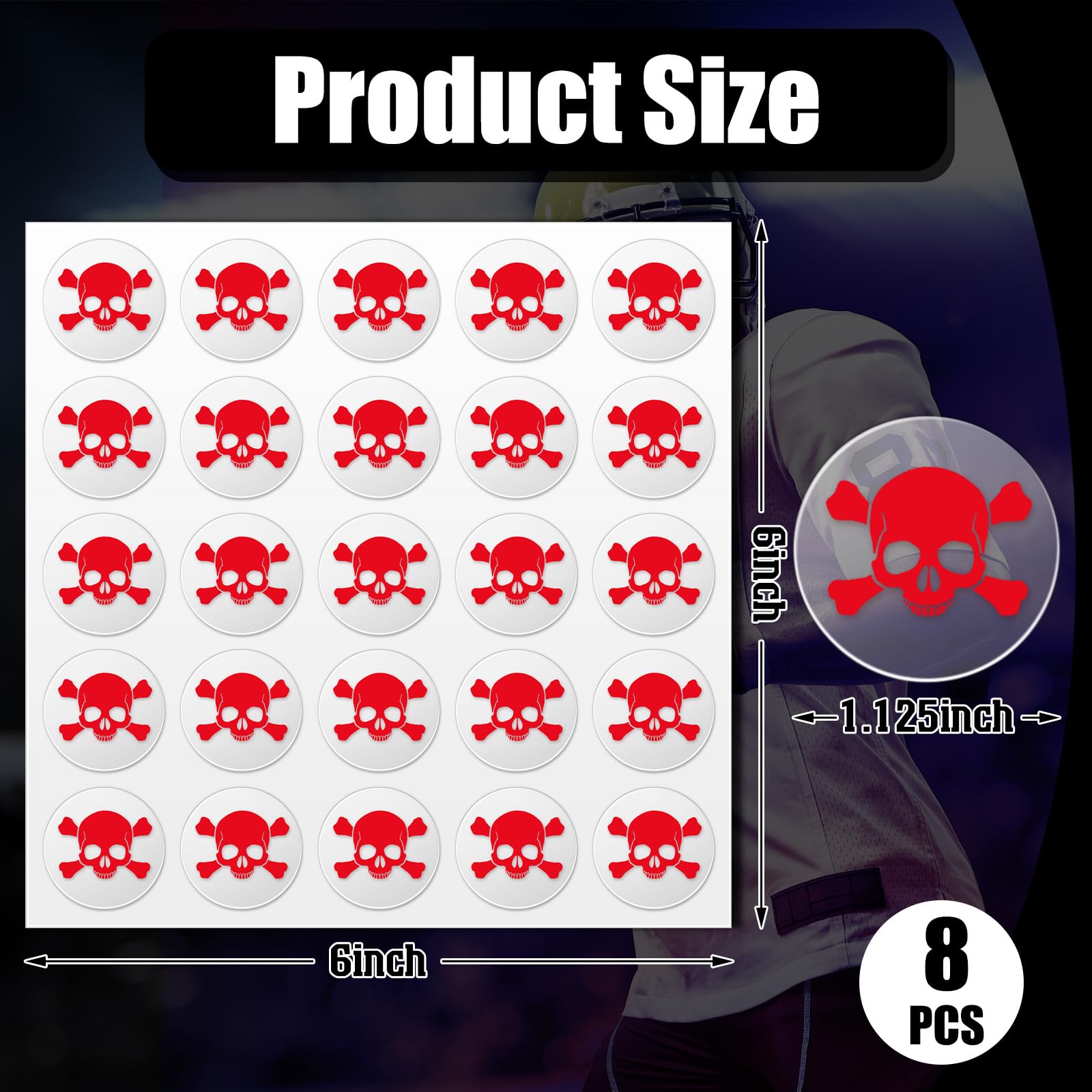 Foto 4 pulgar | Calcomanías Con Diseño De Calavera De Leinuosen Para Fútbol Juvenil - Venta Internacional.