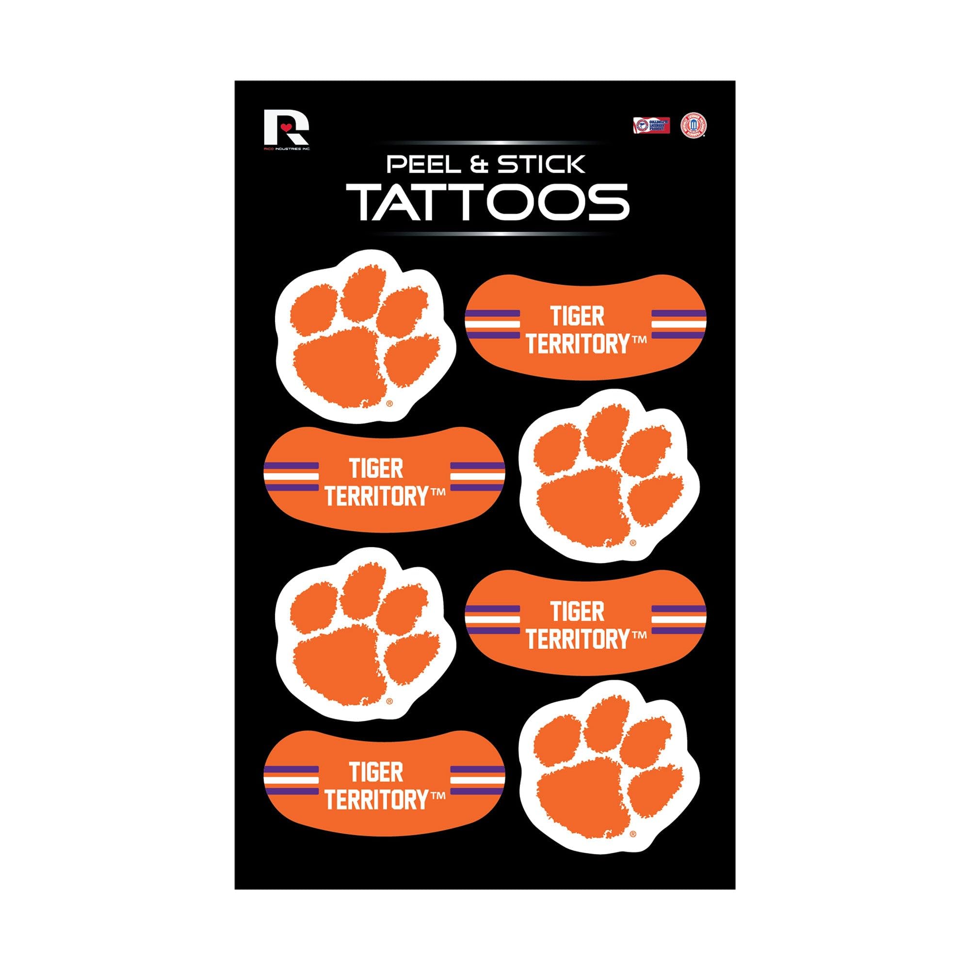 Tatuajes Temporales Rico Industries Ncaa Clemson Tigers - Venta Internacional.