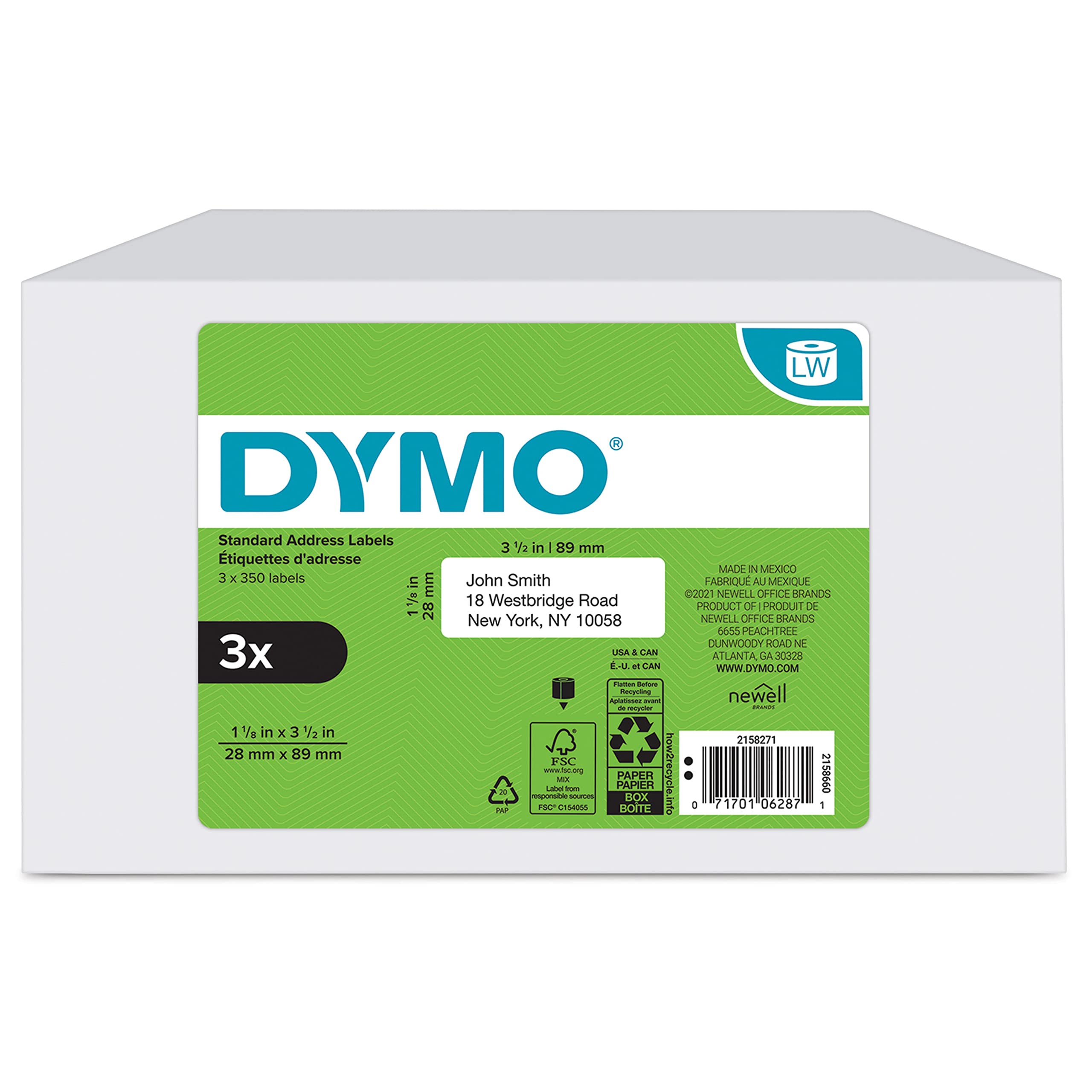 Etiquetas De Dirección Dymo Lw Para Impresora Labelwriter 1050 Etiquetas - Venta Internacional.