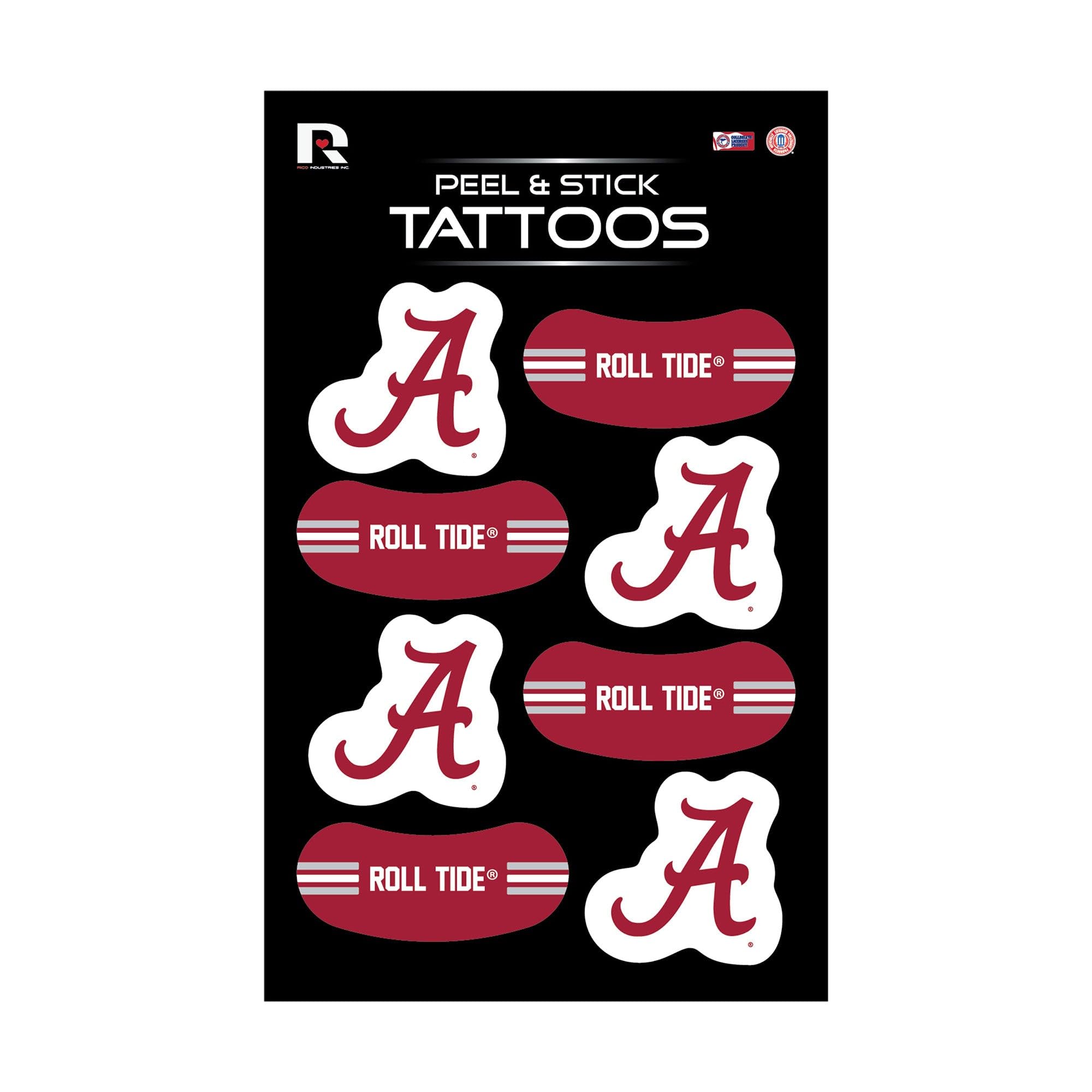 Tatuajes Temporales Rico Industries Ncaa Alabama Crimson Tide - Venta Internacional.
