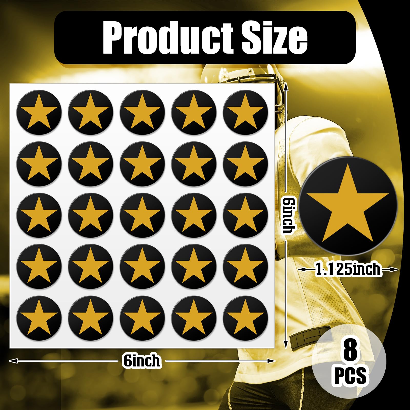 Foto 4 pulgar | Pegatinas Para Cascos Leinuosen Star Football Baseball Hockey, 2 Cm - Venta Internacional.