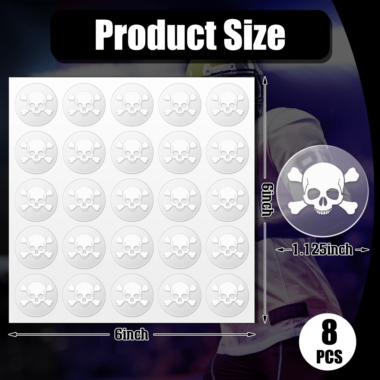 Foto 4 pulgar | Calcomanías Con Diseño De Calavera De Leinuosen Para Cascos De Fútbol Y Béisbol Juvenil - Venta Internacional.