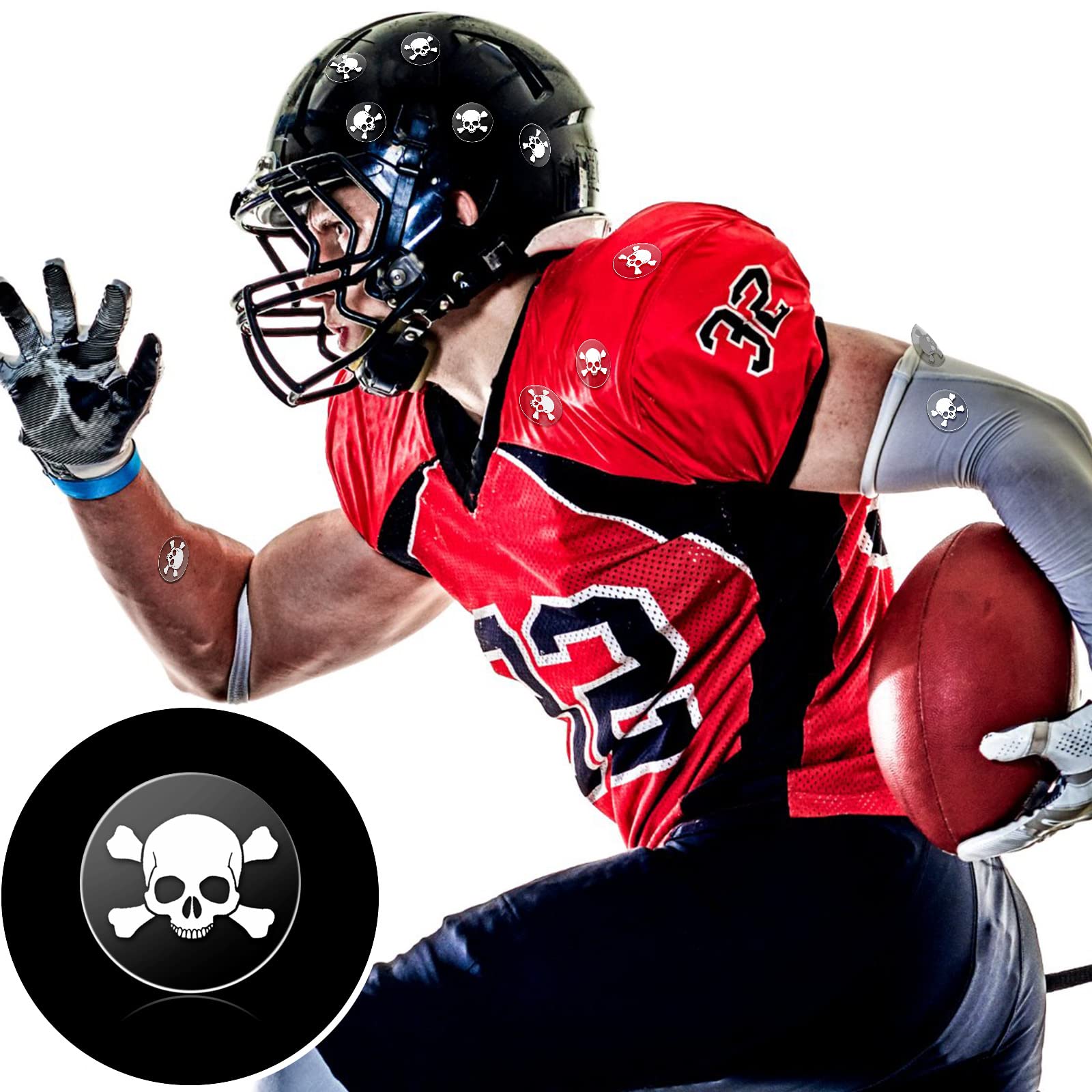 Foto 6 pulgar | Calcomanías Con Diseño De Calavera De Leinuosen Para Cascos De Fútbol Y Béisbol Juvenil - Venta Internacional.