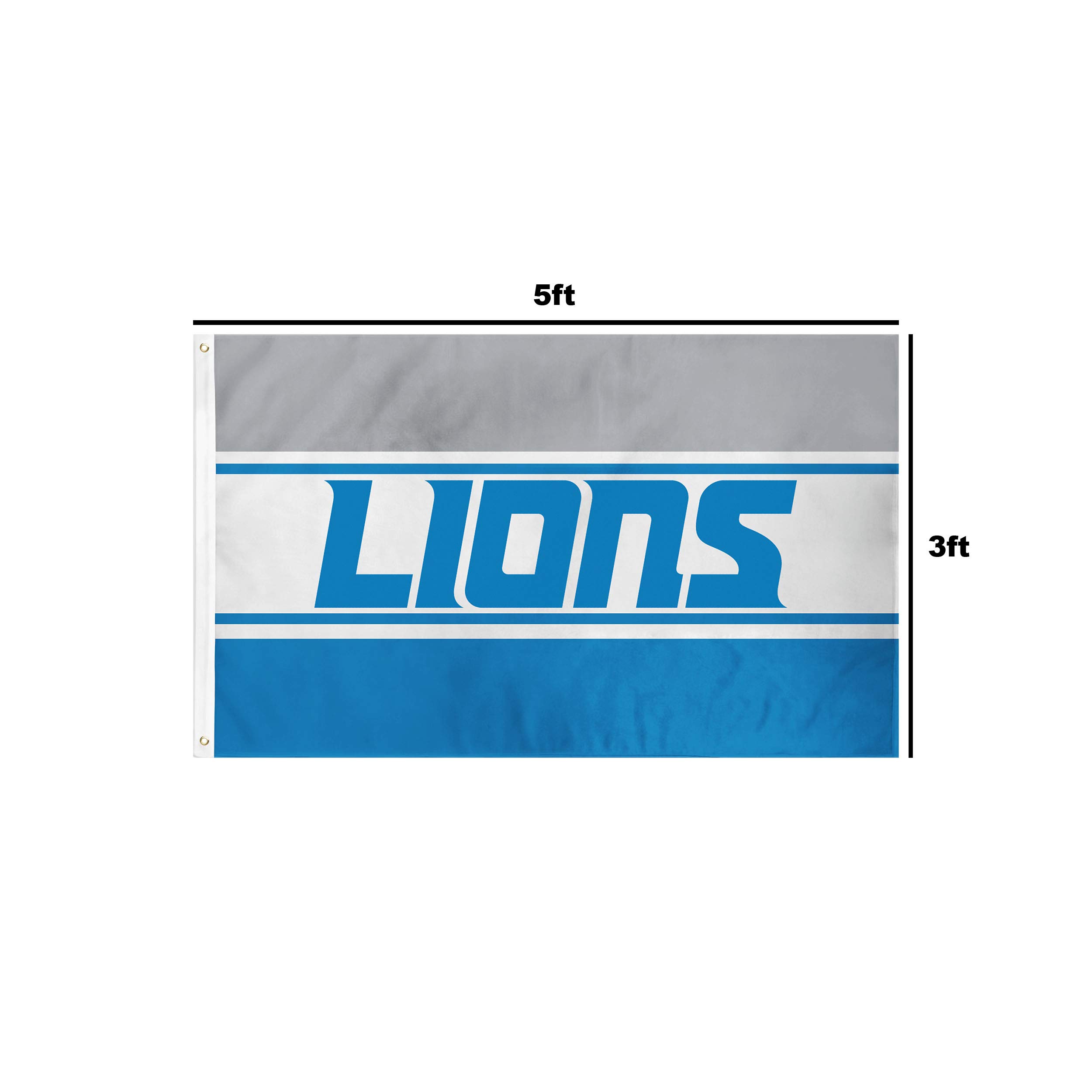 Foto 3 pulgar | Bandera Foco Detroit Lions Nfl Horizontal 150 Cm X 90 Cm - Venta Internacional.