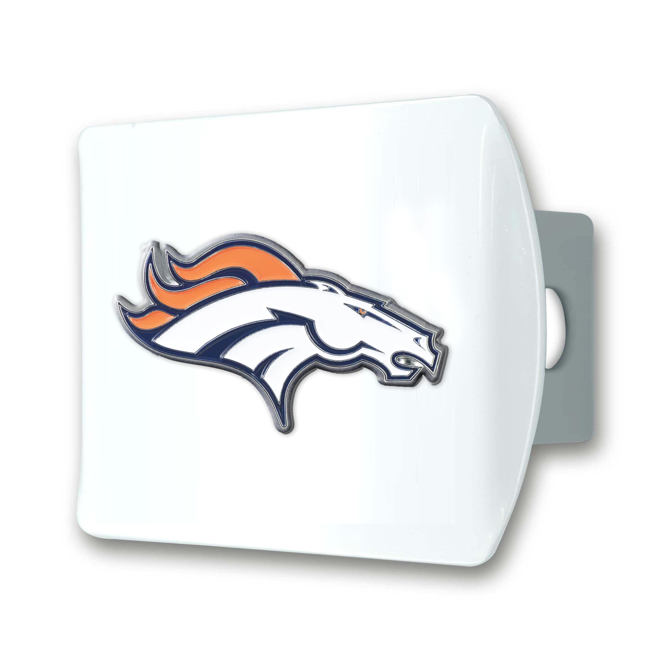 Foto 2 pulgar | Funda De Enganche Fanmats Nfl Denver Broncos Blanca Con Logotipo Cromado - Venta Internacional.