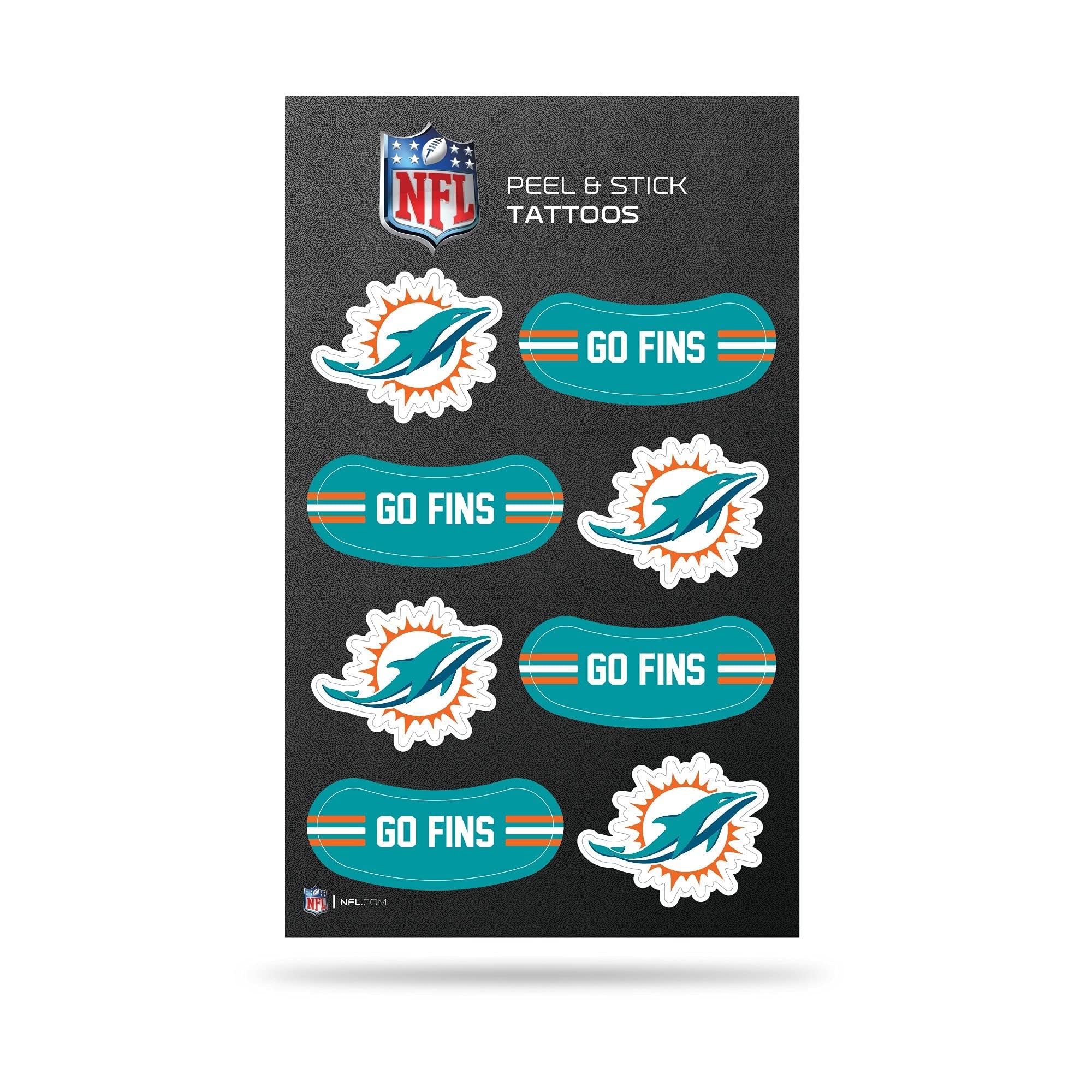 Foto 2 pulgar | Tatuajes Para Pelar Y Pegar Rico Industries Nfl Miami Dolphins - Venta Internacional.
