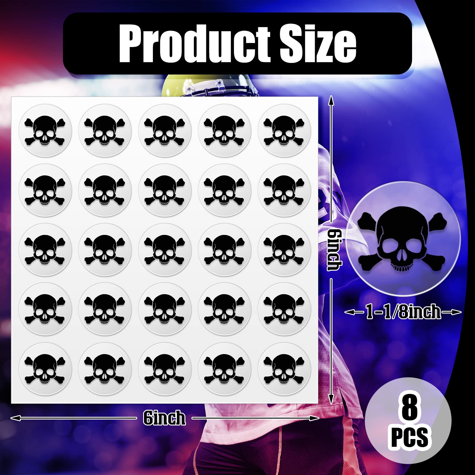 Foto 4 pulgar | Calcomanías Con Diseño De Calavera De Leinuosen Para Fútbol Juvenil - Venta Internacional.