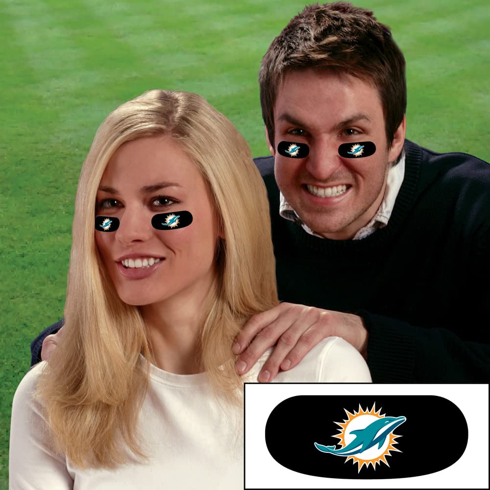 Foto 3 pulgar | Pegatinas Negras Con Diseño De Ojos The Party Animal Nfl Miami Dolphins - Venta Internacional.