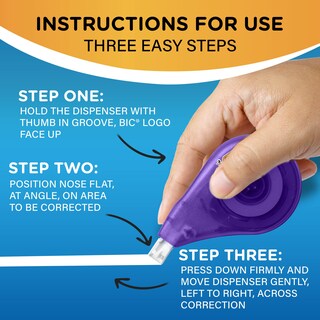 Foto 7 | Cinta Correctora Bic Wite-out Brand Ez Correct, 39,3 M, Paquete De 18 - Venta Internacional.