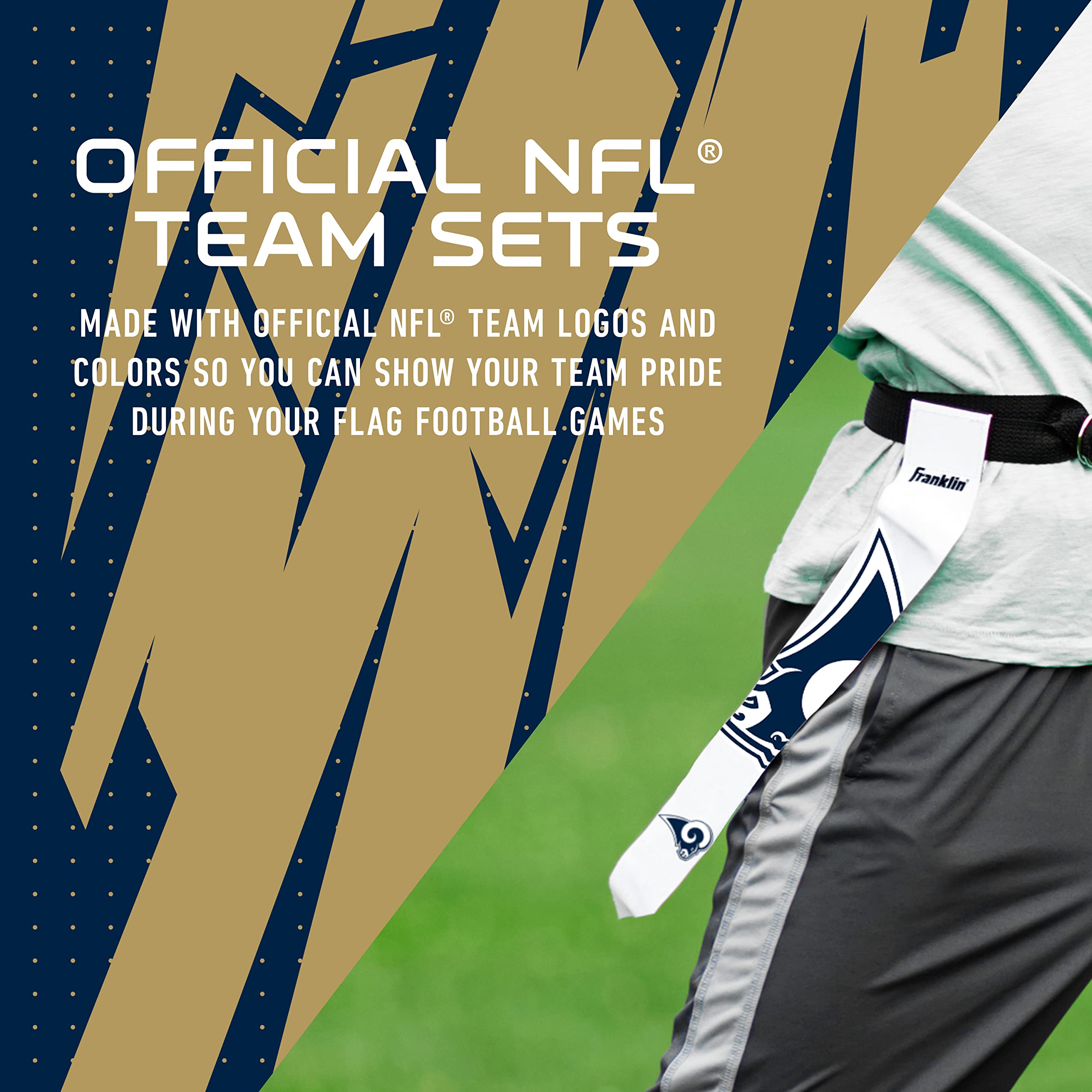Foto 5 pulgar | Set Con Bandera De Fútbol Americano Franklin Sports Nfl Los Angeles Rams - Venta Internacional.